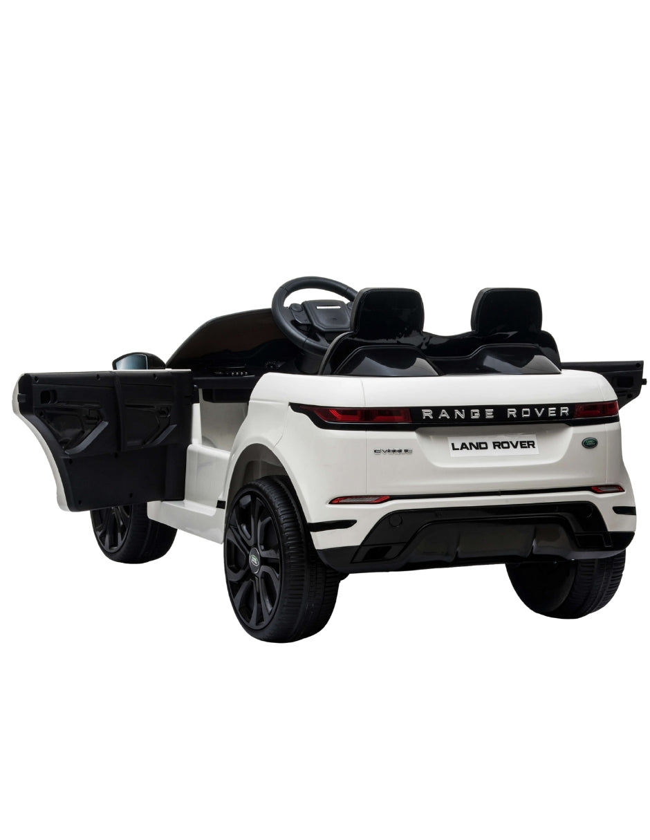 PINGÜE® Montable Eléctrico para Niños| Range Rover® Evoque Licencia Oficial |Control Remoto 2.4Ghz | Batería 12V 4.5AH | USB Música Radio Luz LED | 2 Motor 25W | WHITE