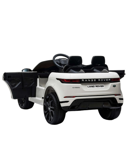PINGÜE® Montable Eléctrico para Niños| Range Rover® Evoque Licencia Oficial |Control Remoto 2.4Ghz | Batería 12V 4.5AH | USB Música Radio Luz LED | 2 Motor 25W | WHITE
