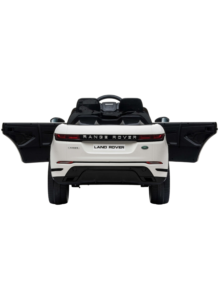 PINGÜE® Montable Eléctrico para Niños| Range Rover® Evoque Licencia Oficial |Control Remoto 2.4Ghz | Batería 12V 4.5AH | USB Música Radio Luz LED | 2 Motor 25W | WHITE