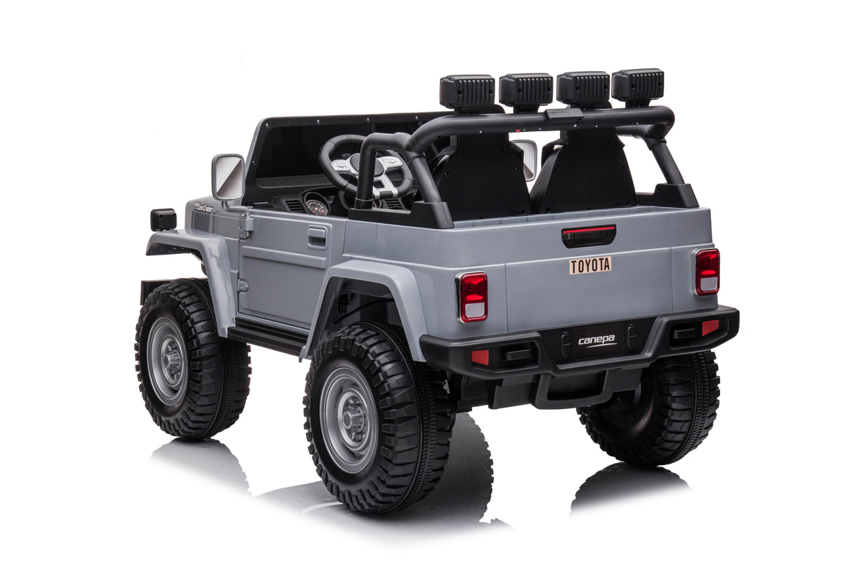 PINGÜE® Montable Eléctrico Toyota FJ-40 | Control Remoto 2.4 GHz | Batería 12V 7AH |8 Km/h | 2 Motores 550 |Luces LED, Música, Radio