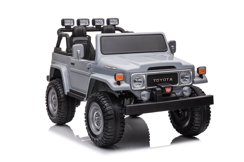 PINGÜE® Montable Eléctrico Toyota FJ-40 | Control Remoto 2.4 GHz | Batería 12V 7AH |8 Km/h | 2 Motores 550 |Luces LED, Música, Radio