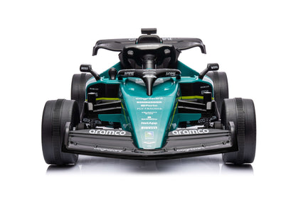 PINGÜE® Montable Go-Kart Eléctrico Niños Aston Martin Formula 1 Team AMR23 - Licencia Oficial | Control Remoto 2.4 GHz | Batería 12V 7AH |8 Km/h | 2 Motores 550 de 12,000 RPM |Luces LED, Música, Radio|