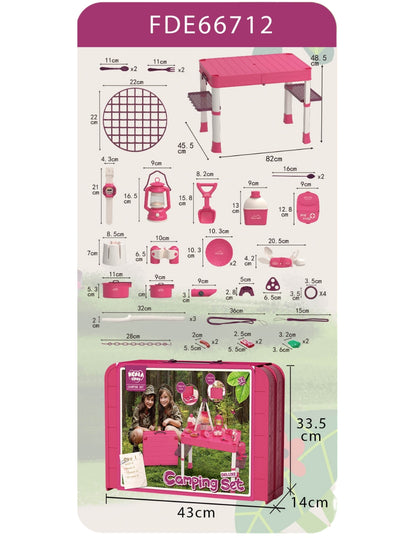 PINGÜE® Outdoors and Sports | Juego de Campamento Infantil | Mesa de Campamento Infantil | Mesa Exterior y Accesorios de Juego | Juguetes Niños y Niñas