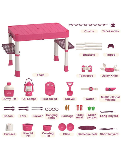 PINGÜE® Outdoors and Sports | Juego de Campamento Infantil | Mesa de Campamento Infantil | Mesa Exterior y Accesorios de Juego | Juguetes Niños y Niñas