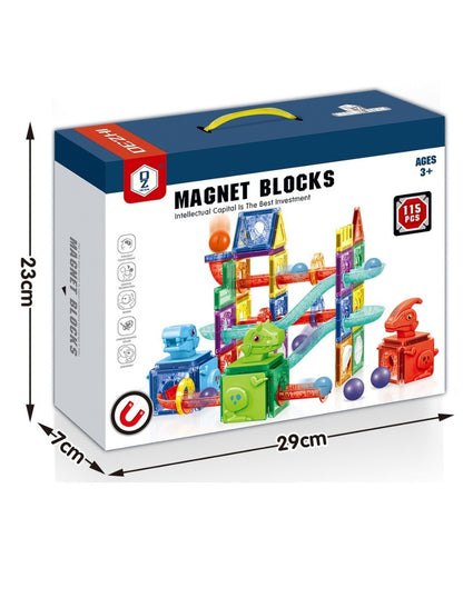PINGÜE® Magnetic | Set de Bloques de Construcción Magnéticos 3D | 115 Piezas | Mod. Parque de Dinosaurios | STEM | Juguetes Niños y Niñas.