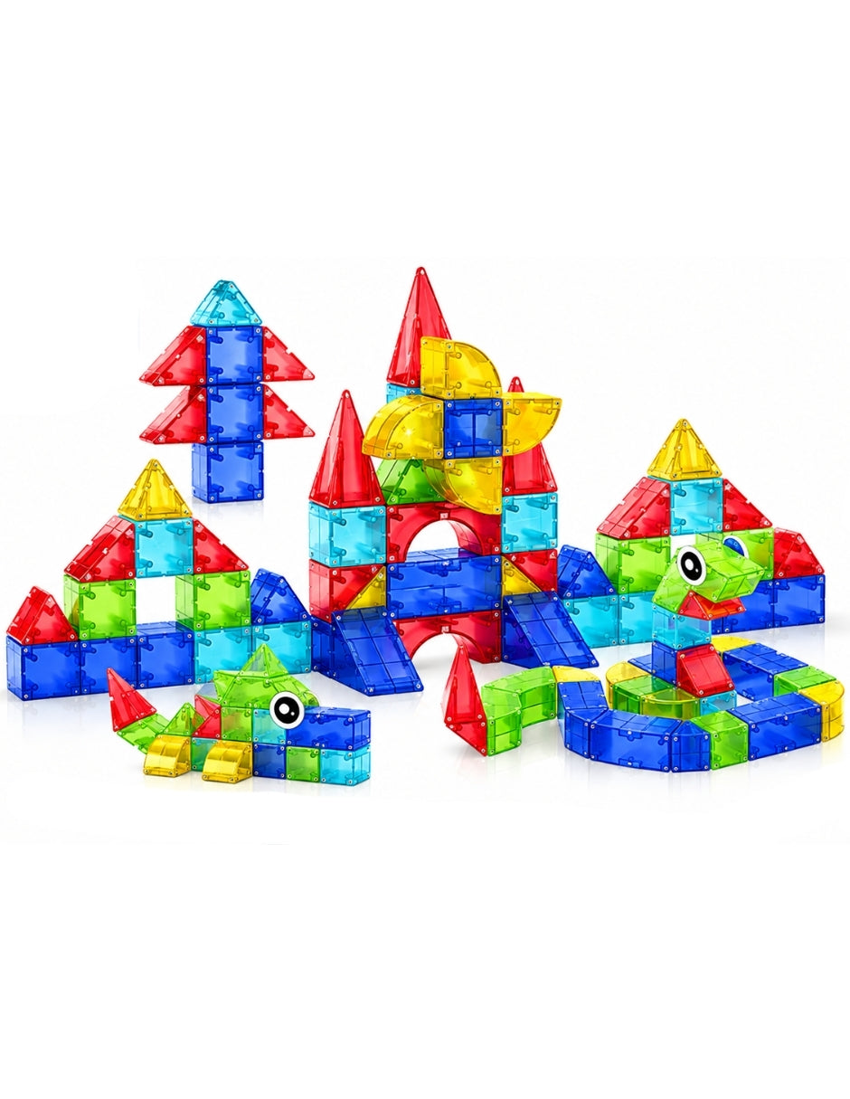 PINGÜE® Magnetic Bloques Magnéticos 3D 72 Piezas STEM, Figuras Geométricas