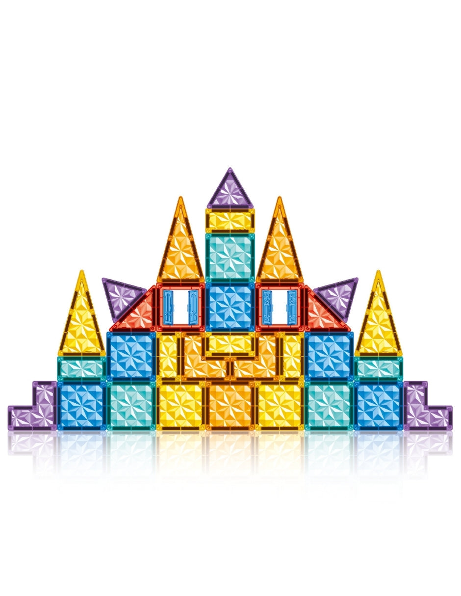 PINGÜE® Magnetic | Set de Bloques de Construcción Magnéticos 3D | 45 Piezas | Castillo de Cristal | STEM | Juguetes Niños y Niñas.