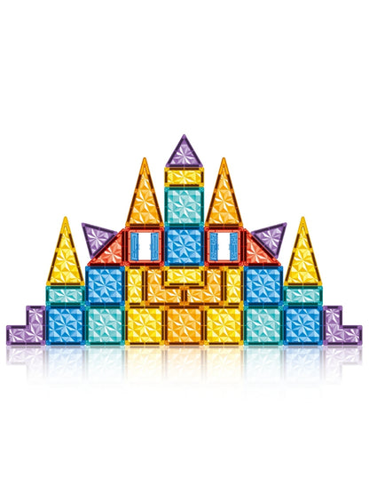PINGÜE® Magnetic | Set de Bloques de Construcción Magnéticos 3D | 45 Piezas | Castillo de Cristal | STEM | Juguetes Niños y Niñas.
