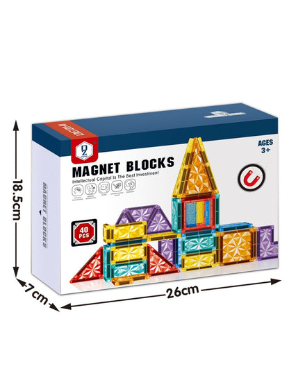 PINGÜE® Magnetic | Set de Bloques de Construcción Magnéticos 3D | 45 Piezas | Castillo de Cristal | STEM | Juguetes Niños y Niñas.