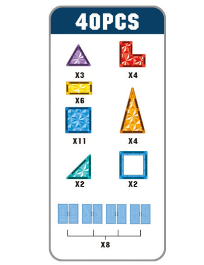 PINGÜE® Magnetic | Set de Bloques de Construcción Magnéticos 3D | 45 Piezas | Castillo de Cristal | STEM | Juguetes Niños y Niñas.