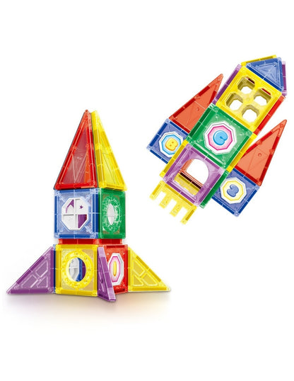 PINGÜE® Magnetic | Set de Bloques de Construcción Magnéticos 3D | 34 Piezas | Space Ship | STEM | Juguetes Niños y Niñas.