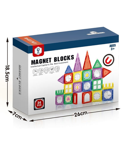 PINGÜE® Magnetic | Set de Bloques de Construcción Magnéticos 3D | 34 Piezas | Space Ship | STEM | Juguetes Niños y Niñas.