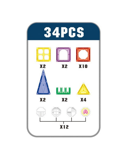 PINGÜE® Magnetic | Set de Bloques de Construcción Magnéticos 3D | 34 Piezas | Space Ship | STEM | Juguetes Niños y Niñas.