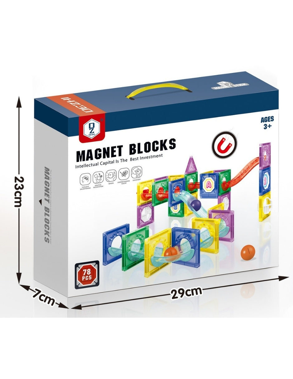 PINGÜE® Magnetic | Set de Bloques de Construcción Magnéticos 3D | 78 Piezas | Mod. Toboganes | STEM | Juguetes Niños y Niñas.