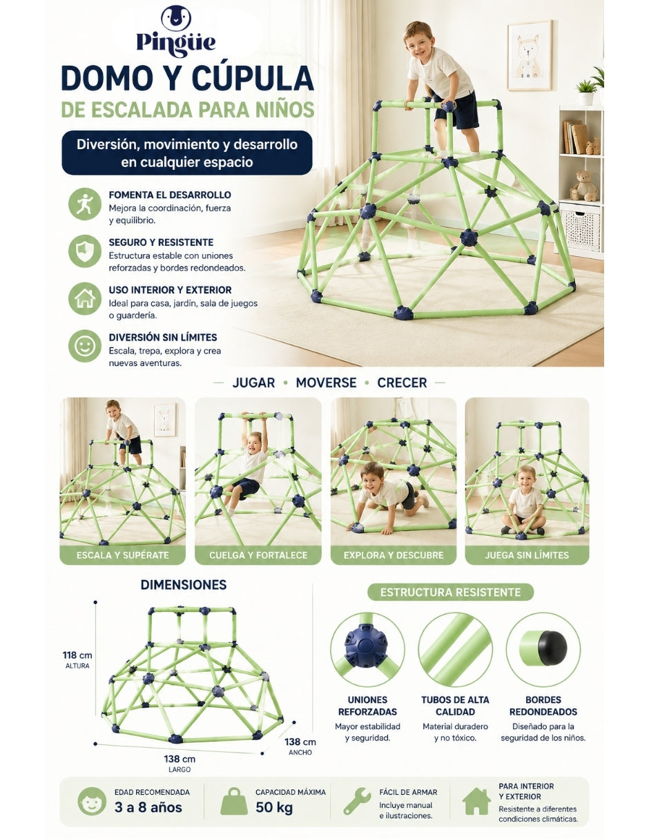PINGÜE® Outdoors Domo de Escalada Infantil 118 × 138 cm