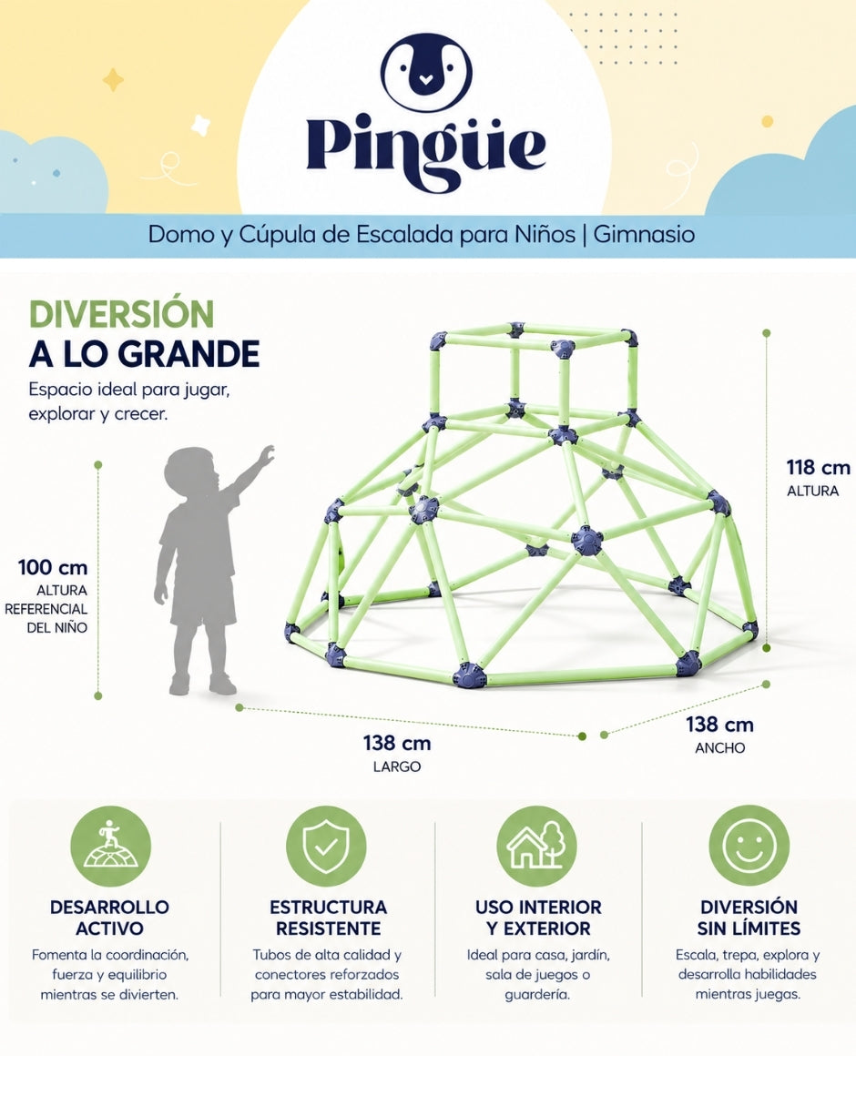 PINGÜE® Outdoors Domo de Escalada Infantil 118 × 138 cm