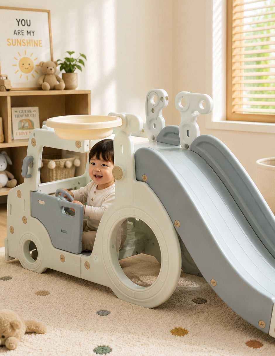 PINGÜE® Outdoors Camión Multijuegos con Túnel y Resbaladilla 202 cm