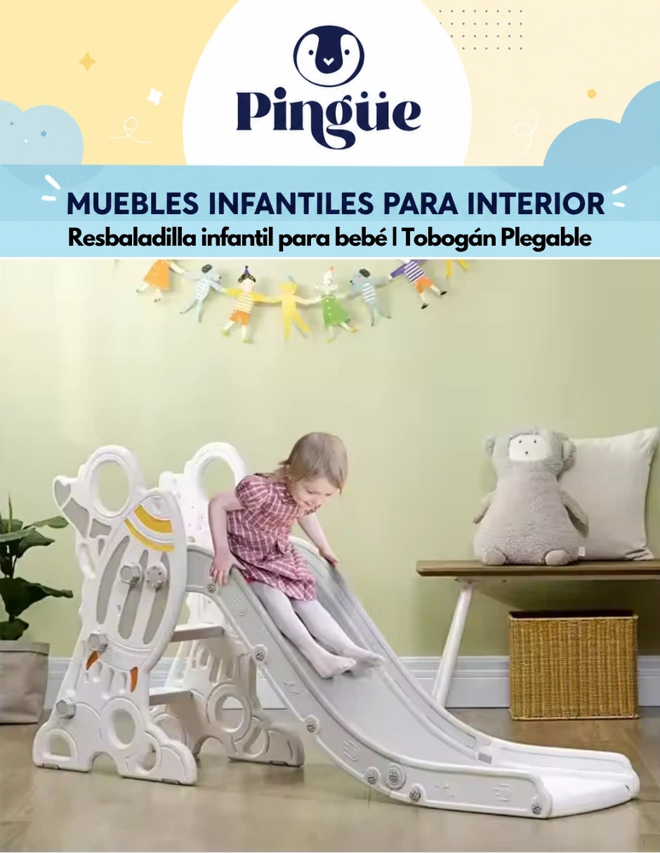 PINGÜE® Outdoors Resbaladilla Infantil 2 en 1 Cohete Espacial con Canasta