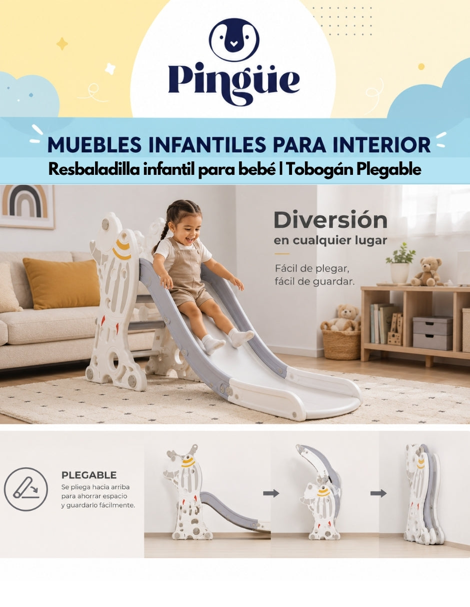 PINGÜE® Outdoors Resbaladilla Infantil 2 en 1 Cohete Espacial con Canasta
