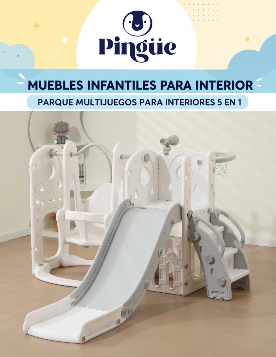 PINGÜE® Outdoors Parque Multijuegos Infantil 2 en 1 con Resbaladilla y Columpio