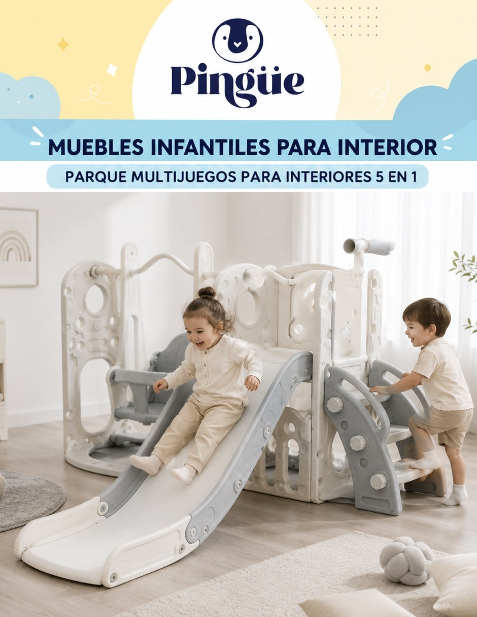PINGÜE® Outdoors Parque Multijuegos Infantil 2 en 1 con Resbaladilla y Columpio