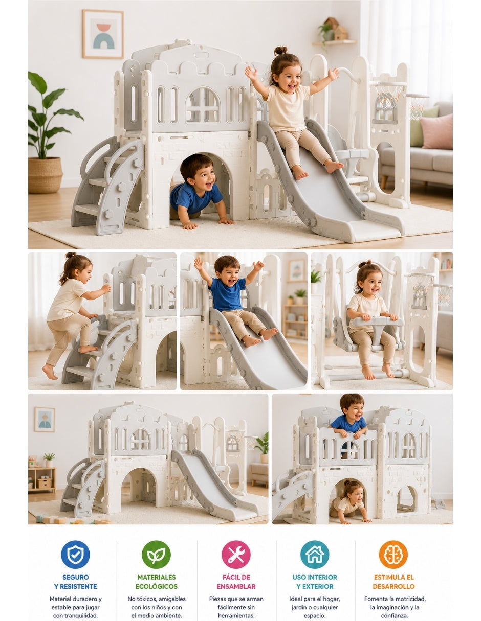 PINGÜE® Outdoors Parque Multijuegos Infantil 5 en 1, 250 × 150 × 96 cm