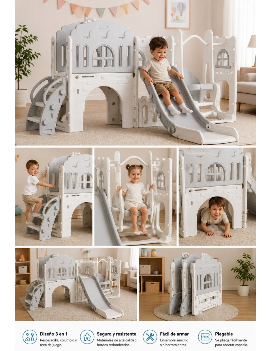 PINGÜE® Outdoors Parque Multijuegos Infantil 5 en 1, 250 × 150 × 96 cm
