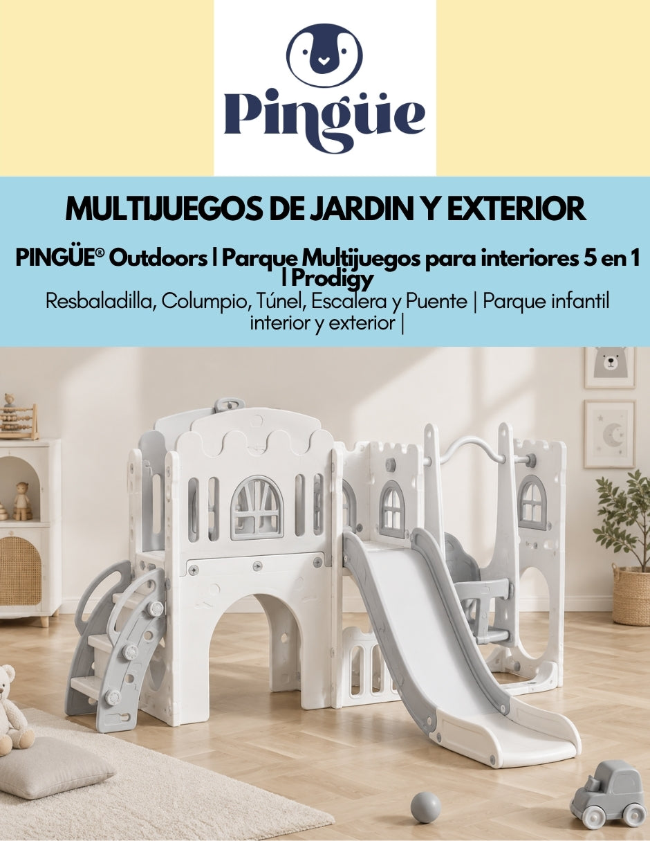 PINGÜE® Outdoors Parque Multijuegos Infantil 5 en 1, 250 × 150 × 96 cm