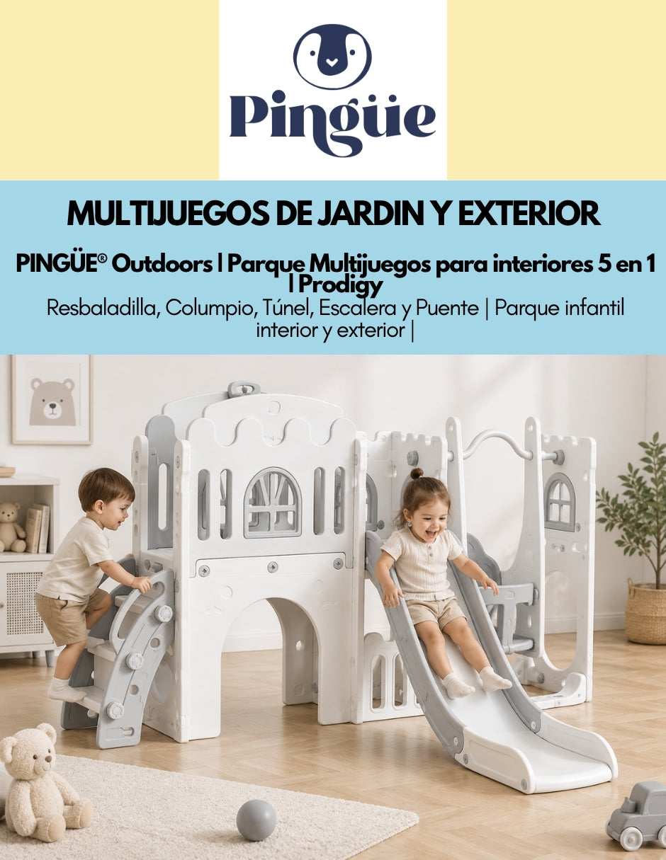 PINGÜE® Outdoors Parque Multijuegos Infantil 5 en 1, 250 × 150 × 96 cm