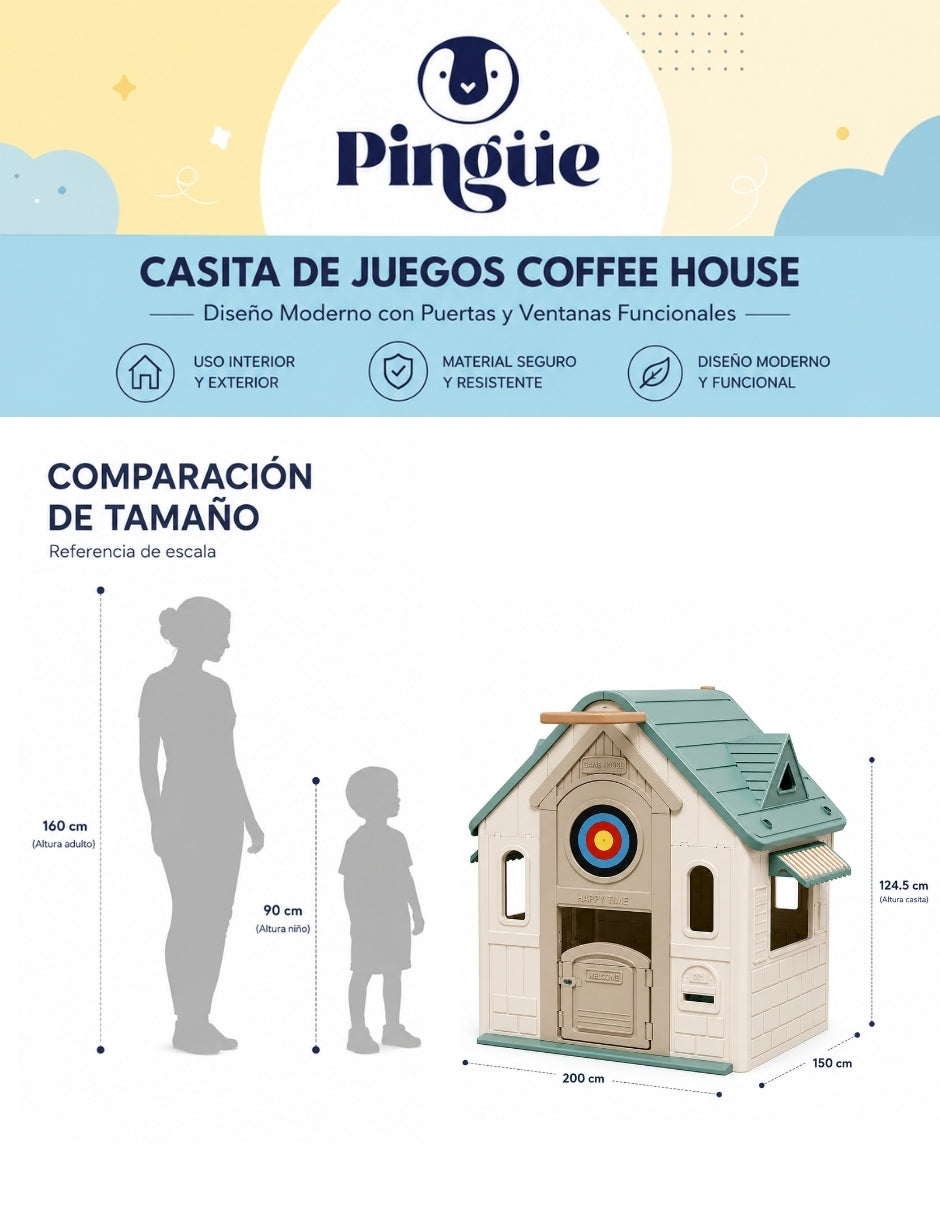 PINGÜE® Outdoors Casita de Juegos Coffee House 89 × 88 × 107 cm