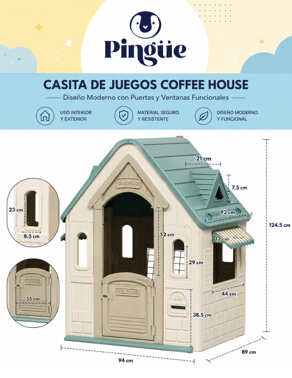 PINGÜE® Outdoors Casita de Juegos Coffee House 89 × 88 × 107 cm