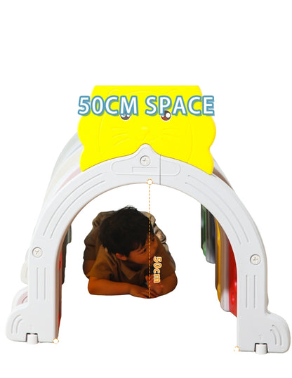 PINGÜE® In-Outdoors | Túnel de juego de para niños modulable de 1.50Mts | Escalada y Arrastre | Interior y exterior | 3 Secciones multicolor | Fabricado con HDPE | Tamaño 150 x 56 x 92 cm