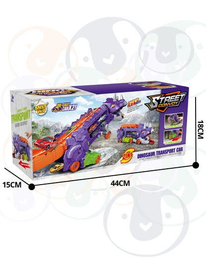 PINGÜE® City & Speed | Pista Dino Track para Niños | Set de Transporte y Almacenamiento | Alta Velocidad, Para Vehículos 1:64 | Morado | Tamaño 63x14x31 | Juguetes Niños estilo Hot Wheels