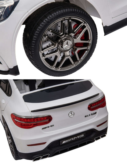 PINGÜE® Montable Eléctrico Niños Mercedes Benz®  AMG GLC63S COUPE Licencia Oficial | Control Remoto 2.4 GHz | Batería 12V 7AH |8 Km/h | 2 Motores 540 | Luces LED, Música, Radio| WHITE