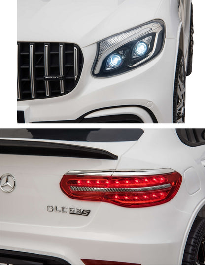 PINGÜE® Montable Eléctrico Niños Mercedes Benz®  AMG GLC63S COUPE Licencia Oficial | Control Remoto 2.4 GHz | Batería 12V 7AH |8 Km/h | 2 Motores 540 | Luces LED, Música, Radio| WHITE