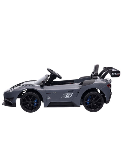 PINGÜE® Montable Eléctrico Niños Maserati® GT2 Licencia Oficial | Control Remoto 2.4 GHz | Batería 12V 4.5AH |8 Km/h | 2 Motores 390 | Luces LED, Música, Radio| GRAY