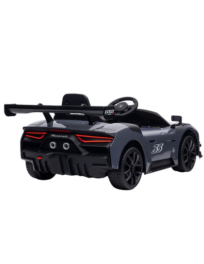 PINGÜE® Montable Eléctrico Niños Maserati® GT2 Licencia Oficial | Control Remoto 2.4 GHz | Batería 12V 4.5AH |8 Km/h | 2 Motores 390 | Luces LED, Música, Radio| GRAY