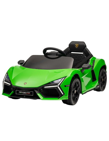 PINGÜE® Montable Eléctrico Niños Lamborghini®  Revuelto Licencia Oficial | Control Remoto 2.4 GHz | Batería 12V 4.5AH |8 Km/h | 2 Motores 390 |Luces LED, Música, Radio| GREEN