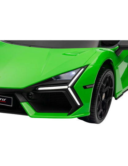 PINGÜE® Montable Eléctrico Niños Lamborghini®  Revuelto Licencia Oficial | Control Remoto 2.4 GHz | Batería 12V 4.5AH |8 Km/h | 2 Motores 390 |Luces LED, Música, Radio| GREEN