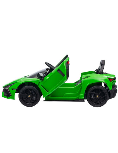 PINGÜE® Montable Eléctrico Niños Lamborghini®  Revuelto Licencia Oficial | Control Remoto 2.4 GHz | Batería 12V 4.5AH |8 Km/h | 2 Motores 390 |Luces LED, Música, Radio| GREEN