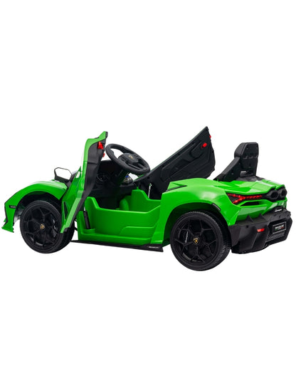 PINGÜE® Montable Eléctrico Niños Lamborghini®  Revuelto Licencia Oficial | Control Remoto 2.4 GHz | Batería 12V 4.5AH |8 Km/h | 2 Motores 390 |Luces LED, Música, Radio| GREEN