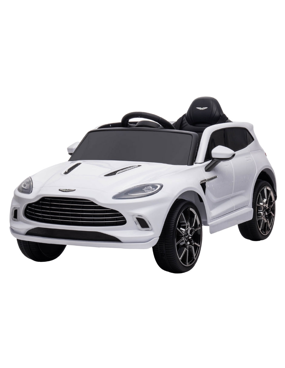 PINGÜE® Montable Eléctrico para Niños| Aston Martin® DBX 707 Licencia Oficial | Control Remoto 2.4Ghz | Batería 12V 4.5AH | USB Música Radio Luz LED | 2 Motor 390| WHITE