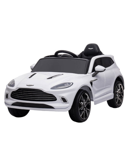 PINGÜE® Montable Eléctrico para Niños| Aston Martin® DBX 707 Licencia Oficial | Control Remoto 2.4Ghz | Batería 12V 4.5AH | USB Música Radio Luz LED | 2 Motor 390| WHITE