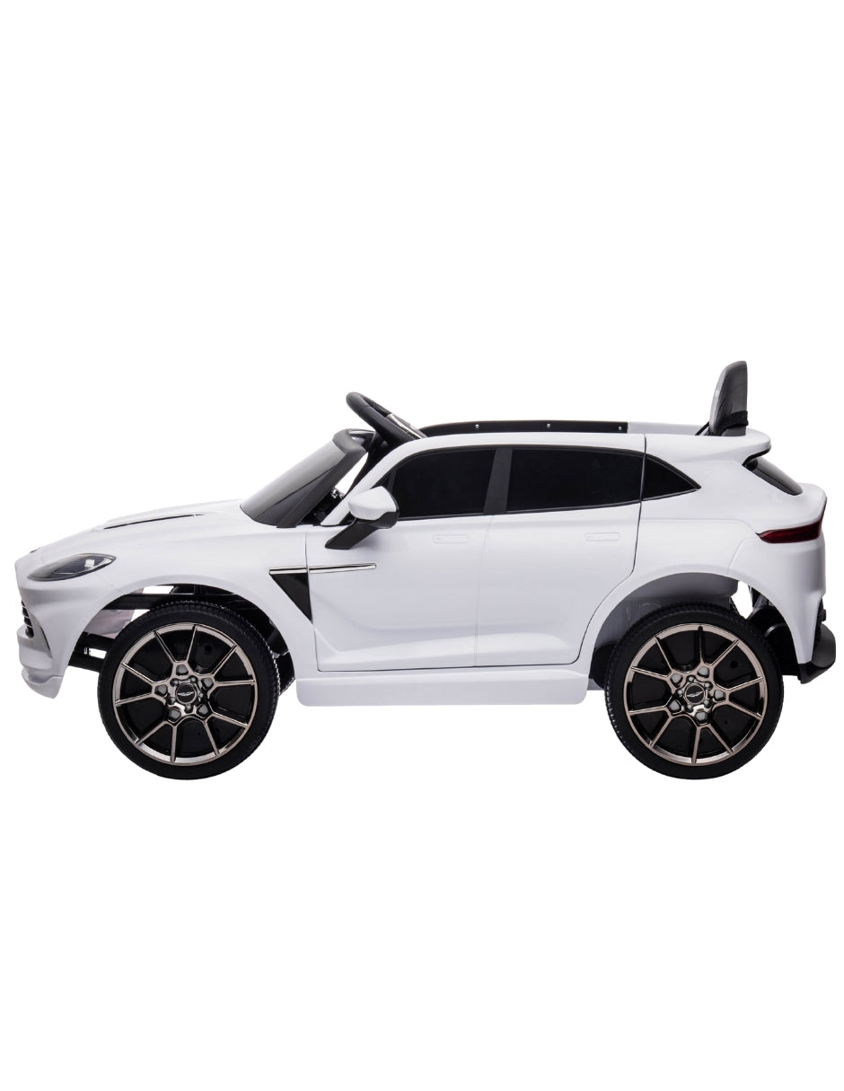 PINGÜE® Montable Eléctrico para Niños| Aston Martin® DBX 707 Licencia Oficial | Control Remoto 2.4Ghz | Batería 12V 4.5AH | USB Música Radio Luz LED | 2 Motor 390| WHITE