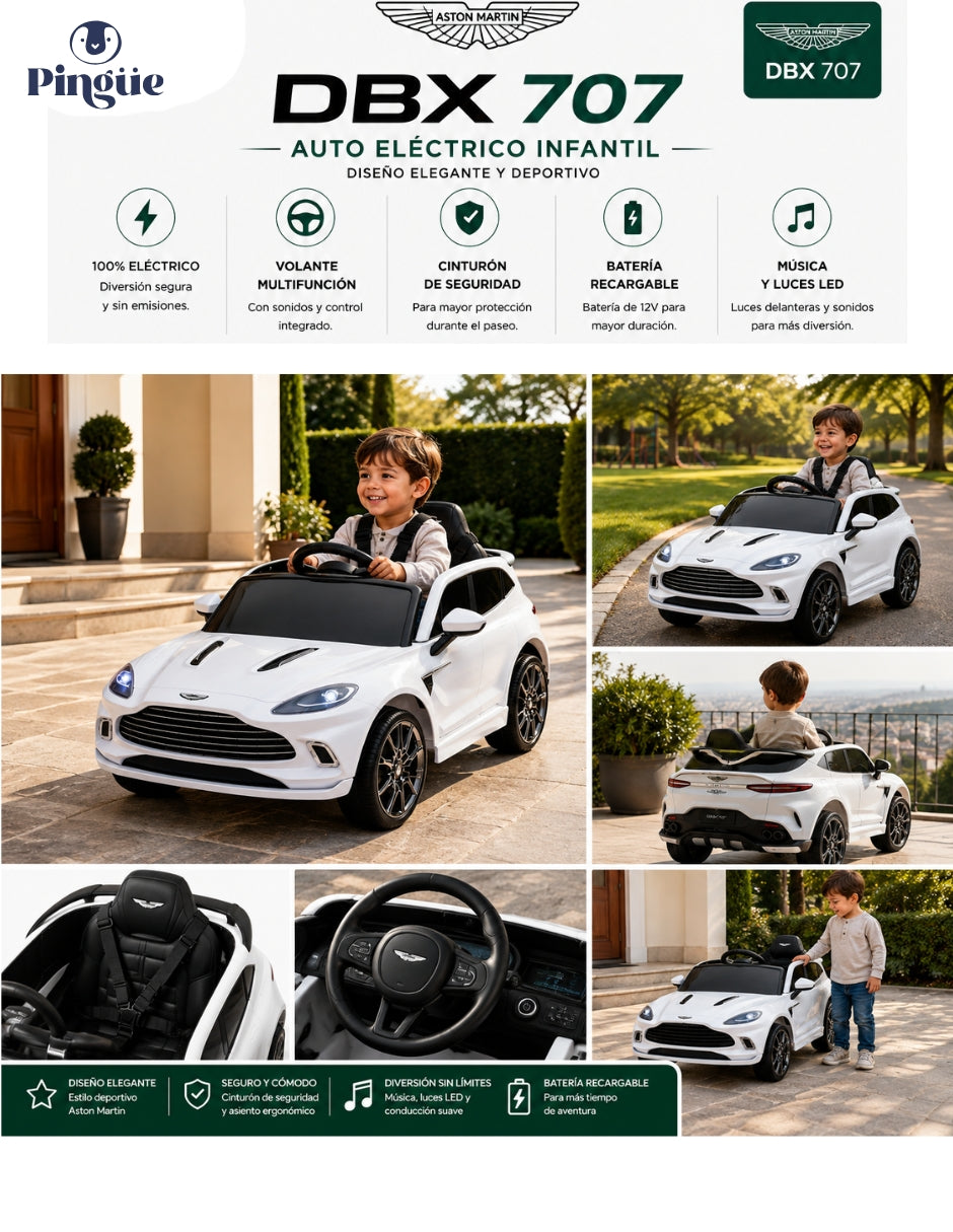 PINGÜE® Aston Martin® Montable Eléctrico 12V con Control Remoto