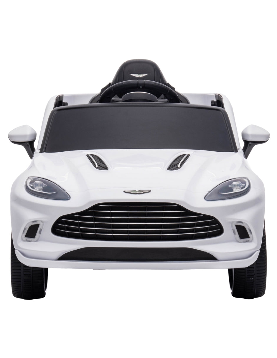 PINGÜE® Montable Eléctrico para Niños| Aston Martin® DBX 707 Licencia Oficial | Control Remoto 2.4Ghz | Batería 12V 4.5AH | USB Música Radio Luz LED | 2 Motor 390| WHITE