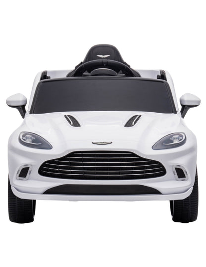 PINGÜE® Montable Eléctrico para Niños| Aston Martin® DBX 707 Licencia Oficial | Control Remoto 2.4Ghz | Batería 12V 4.5AH | USB Música Radio Luz LED | 2 Motor 390| WHITE