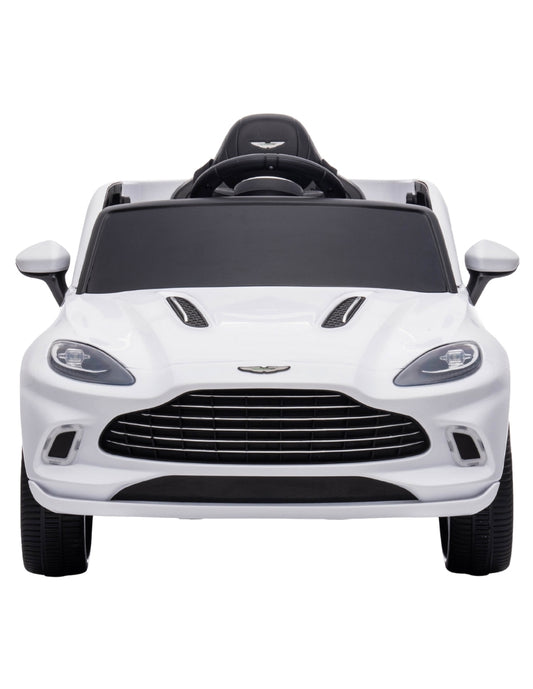 PINGÜE® Montable Eléctrico para Niños| Aston Martin® DBX 707 Licencia Oficial | Control Remoto 2.4Ghz | Batería 12V 4.5AH | USB Música Radio Luz LED | 2 Motor 390| WHITE
