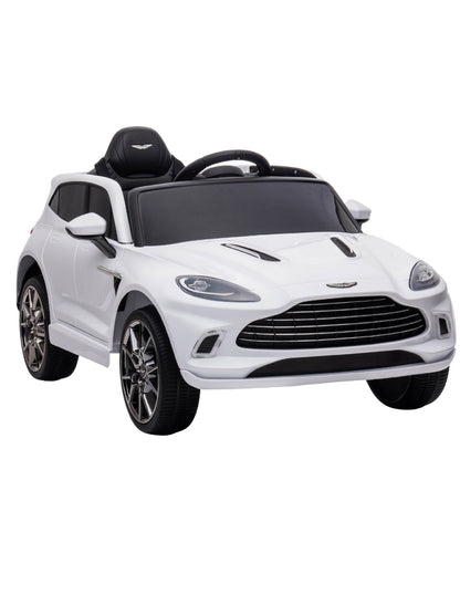 PINGÜE® Montable Eléctrico para Niños| Aston Martin® DBX 707 Licencia Oficial | Control Remoto 2.4Ghz | Batería 12V 4.5AH | USB Música Radio Luz LED | 2 Motor 390| WHITE