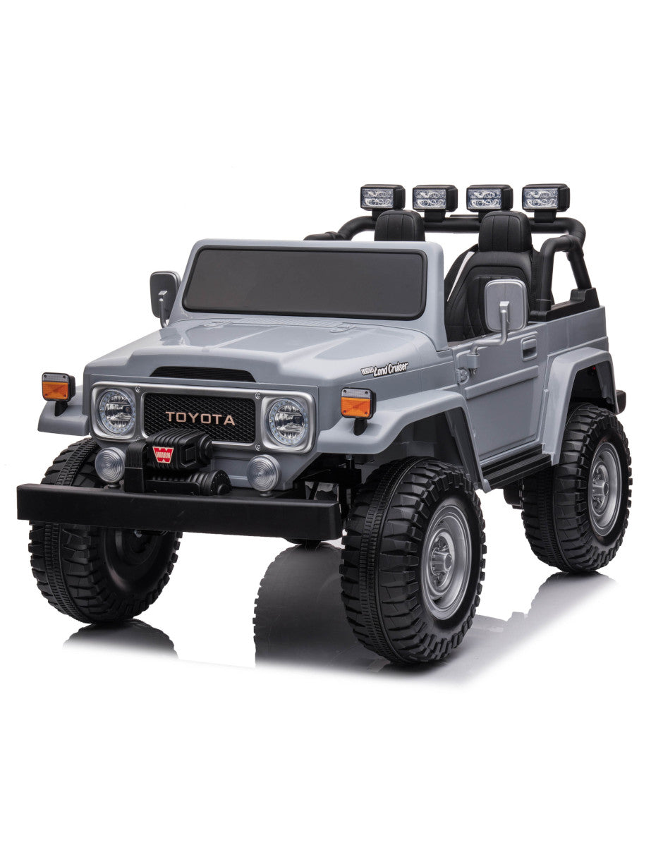PINGÜE® Montable Eléctrico Niños Toyota® FJ-40 Land Cruiser®  Licencia Oficial | Control Remoto 2.4 GHz, 24V, Luces LED, Música, Radio | 2 Motores |